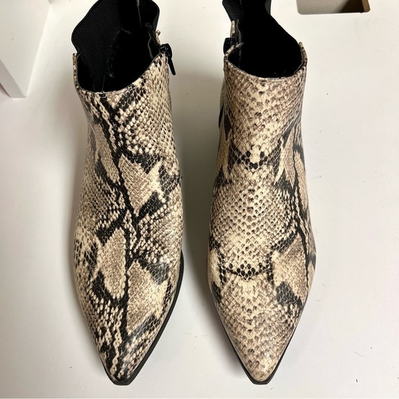 Parker Sky Womens Snakeskin  Zip Pointed Toe Block Ankle Bootie size 7.5 - Picture 4 of 11